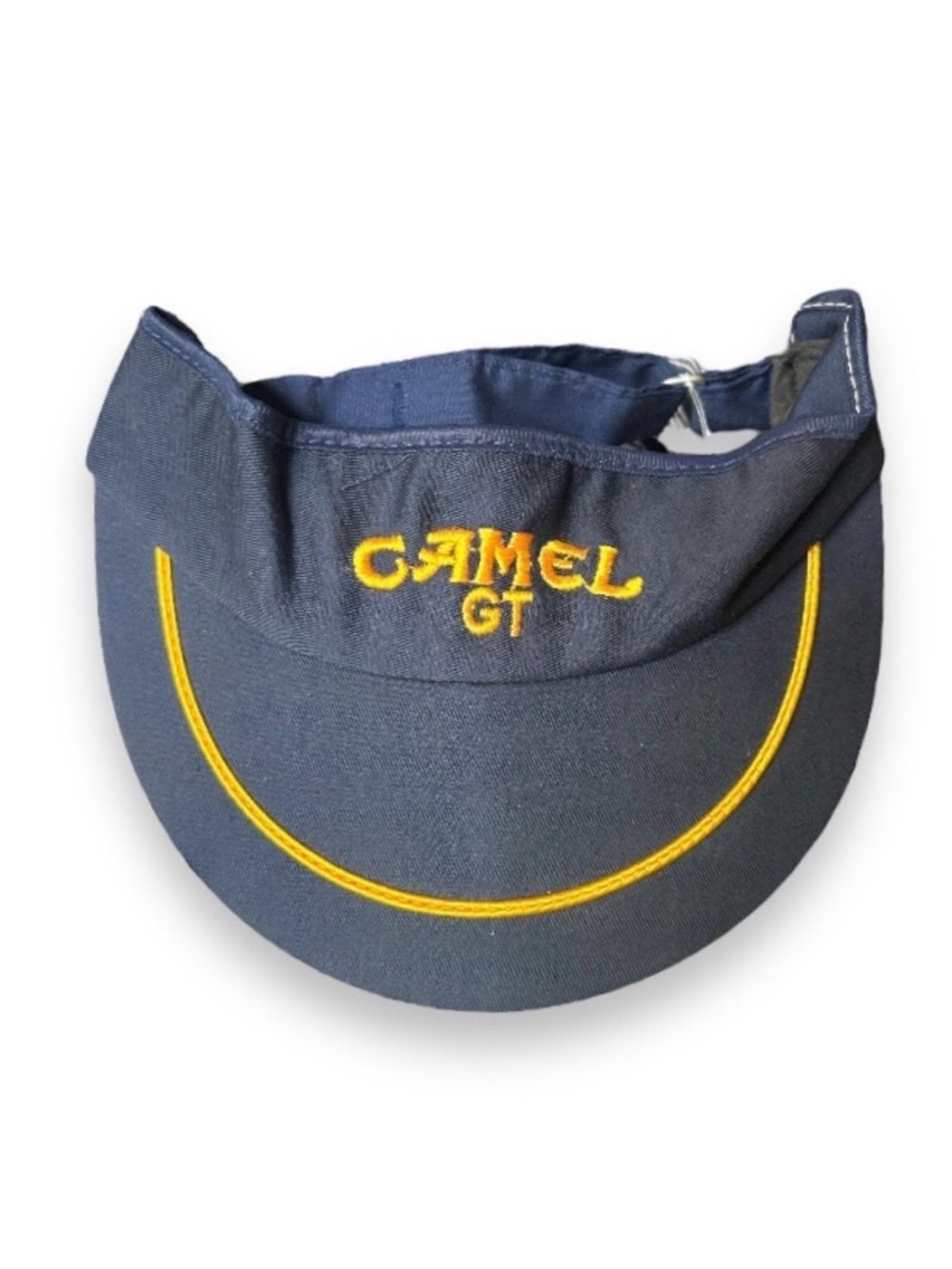 Vintage Camel GT 1970s Visor Cap Navy Blue And Gold Adver-Tags Hat RARE